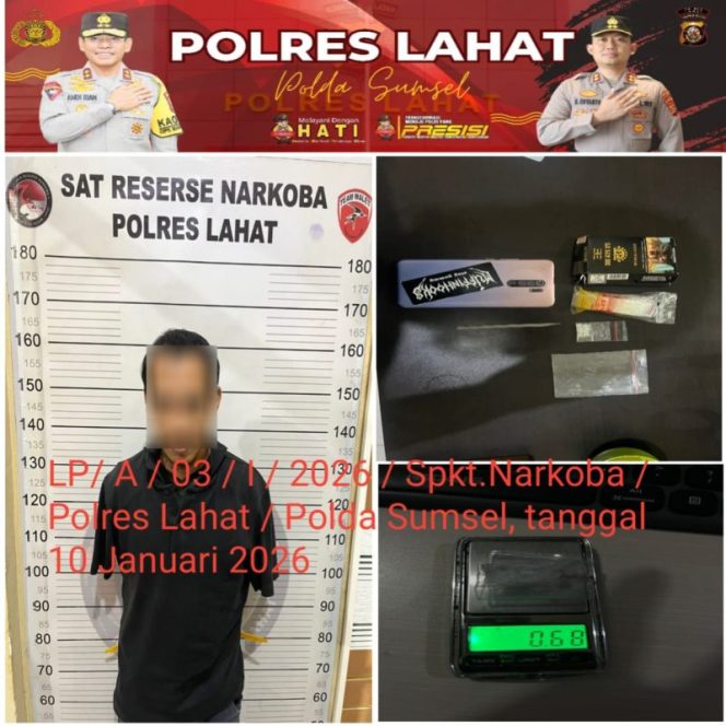 
 Pengedar Sabu Asal Talang Jawa Diamankan Satres Narkoba Polres Lahat