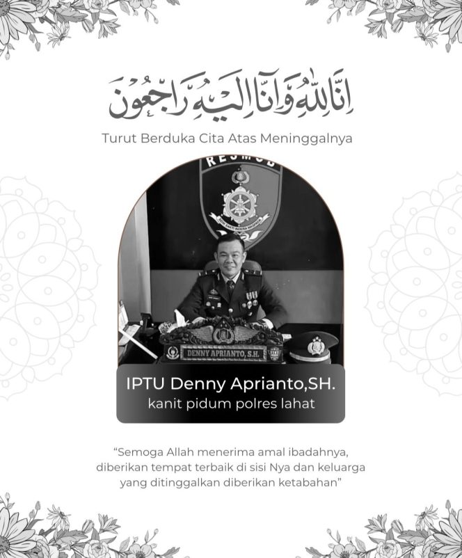 
 Polres Lahat Berduka, IPTU Denny Aprianto Kanit Pidum Hembuskan Nafas Terakhir