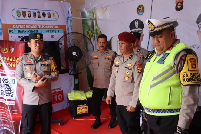 
 Pastikan Pengamanan Idulfitri, Kapolres Lahat Kunjungi Pos Pam Desa Arahan