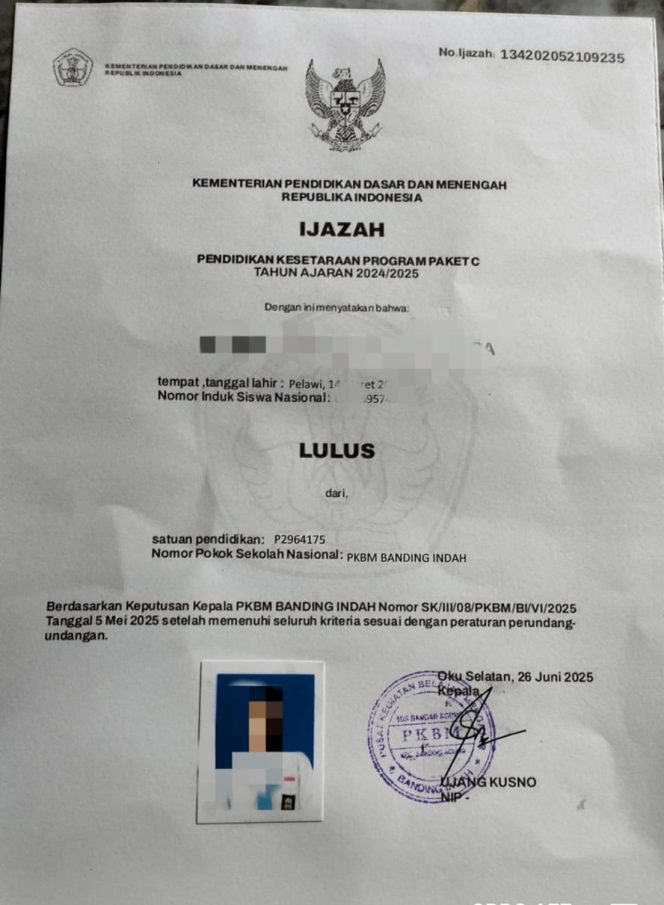 
 Terkuak! Dugaan Jual Beli Ijazah Paket di OKU Selatan, Mata Nusantara Desak Aparat Penegak Hukum Bertindak