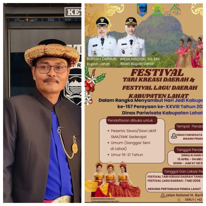 
 Bupati dan Wakil Bupati Bersama Dinas Pariwisata Lahat Gelar Festival Tari Kreasi dan Lagu Daerah Sambut HUT ke-157